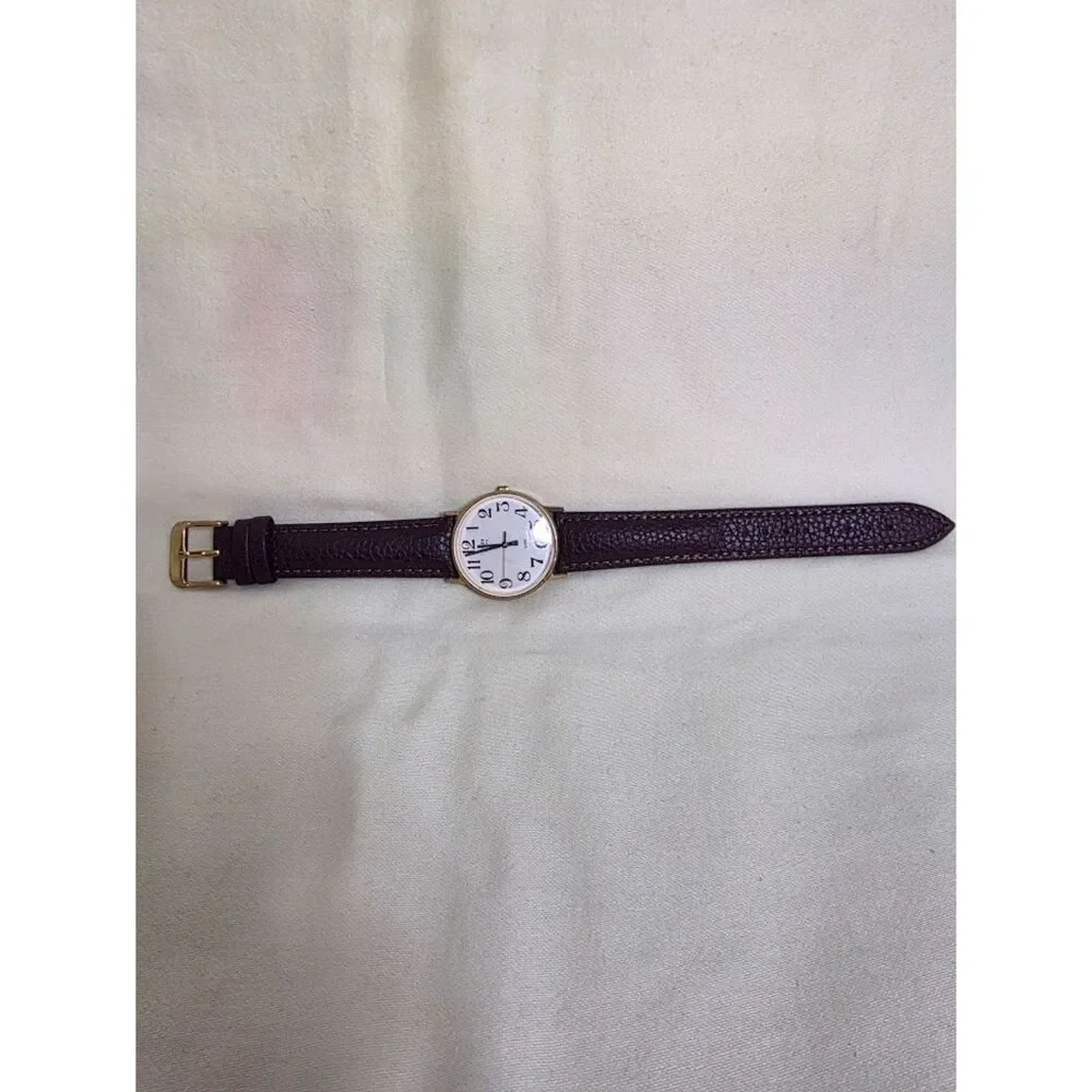 Vintage Timex Quartz Gold Tone Dress Watch - Cream Dial - New Battery